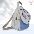 Mochila étnica de suave algodón y lino de Jacaranda